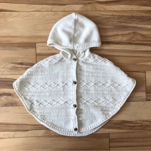 Pre-Owned Gymboree Ivory Hooded Button Down Cape (Size: 4T)